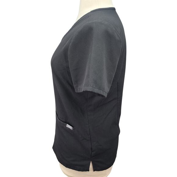 FIGS Technical Collection Scrub Top Women L Black FW1100 Pockets Medical Nurse - Picture 4 of 9